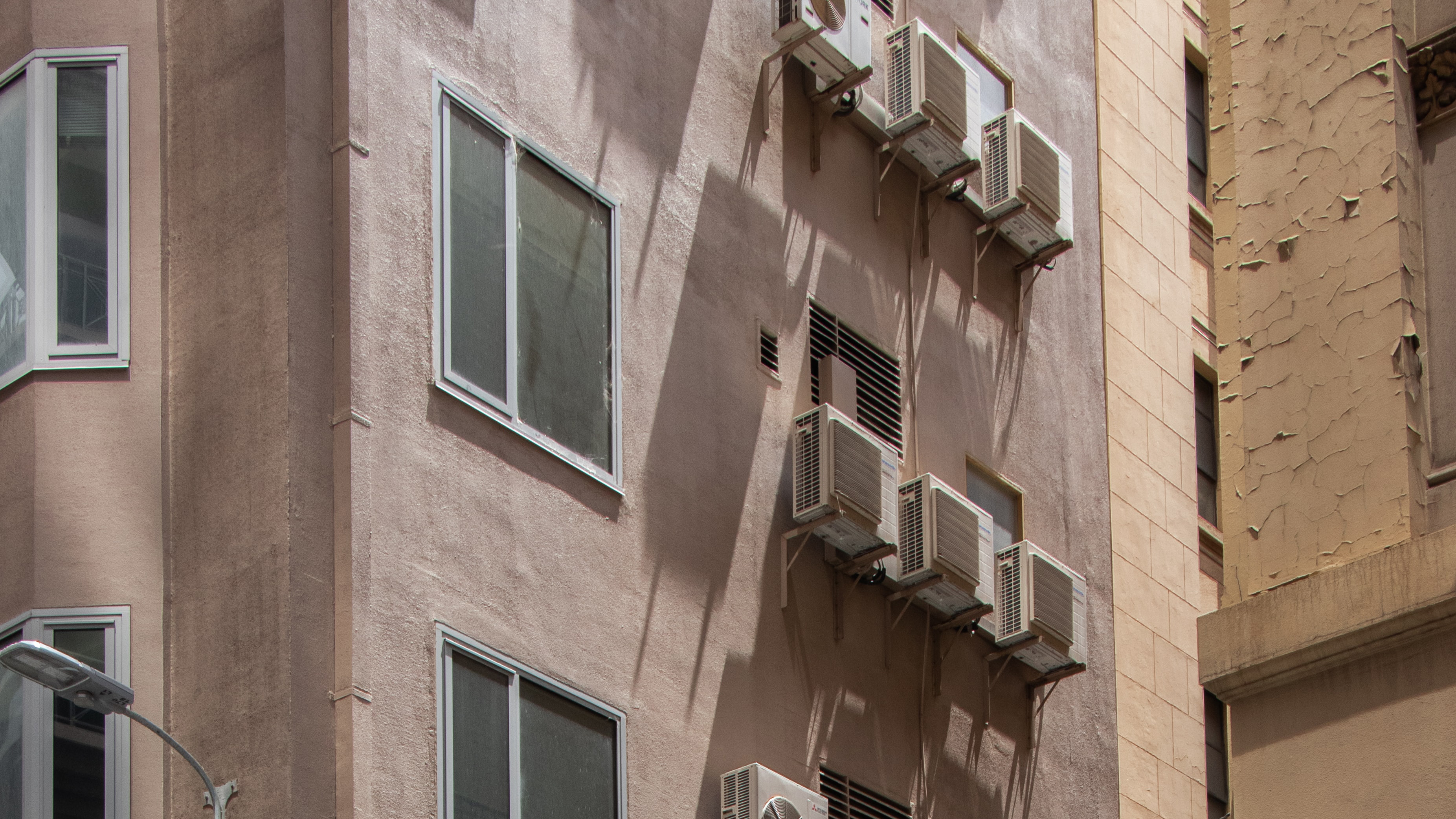 Air conditioning units on building